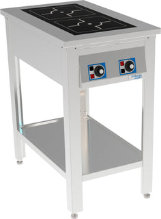 Induktionsspis, 2 x 250x250mm plattor, 7kW, 500x800x900mm