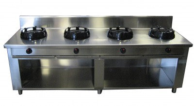 Wok, 4 brännare, 4 x 9,5 - 23 kW