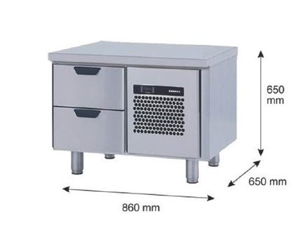 Grillkylbänk, 2 lådor, 860x650x650mm