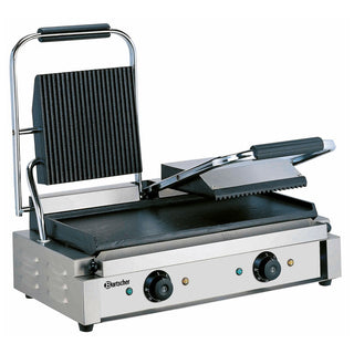 Klämgrill, räfflad/slät, 2 zoner, 570x395x210mm