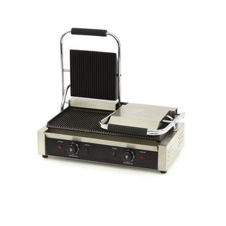 Klämgrill, räfflad/räfflad, 2 zoner, 570x305x210mm