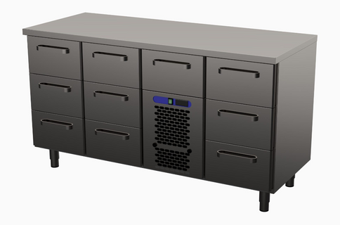 Kylbänk, 10 lådor, 1600x650x900mm
