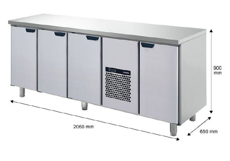 Kylbänk, 4 dörrar, 2060x650x900mm